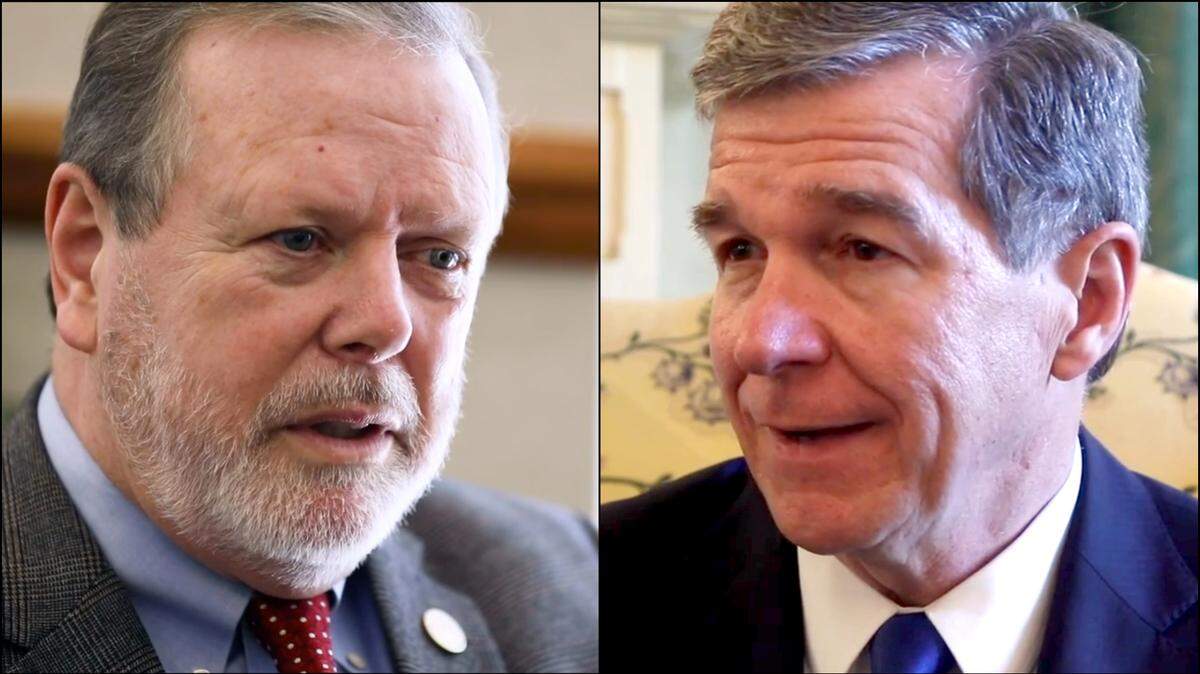 NC Senate leader Phil Berger, left, and Gov. Roy Cooper, right, have disagreed for years over Medicaid expansion in North Carolina. But that may be changing as the Senate plans to vote on it on June 1, 2022.