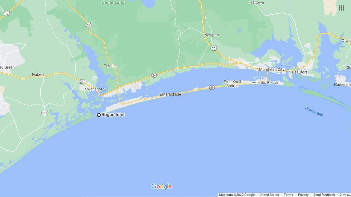 A body was found near Bogue Inlet after someone reported seeing an empty boat going in circles off Emerald Isle in North Carolina, the Coast Guard said.