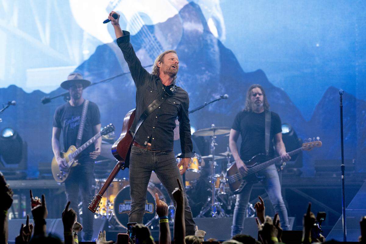 Dierks Bentley plays Raleigh’s Coastal Credit Union Music Park at Walnut Creek, Friday night, June 16, 2023.