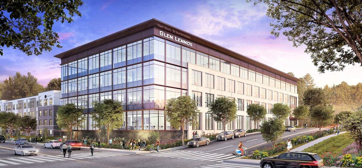 A town tax grant incentive will help bring the first, 103,000-square-foot office building out of the ground at Glen Lennox in Chapel Hill. Developer Grubb Properties is already building the first of several apartment buildings, a clubhouse and a parking deck.