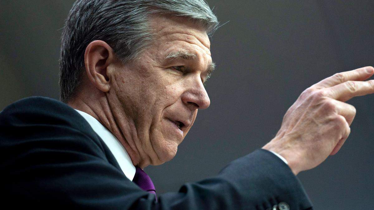 Gov. Roy Cooper presented his budget proposal May 11, 2022 in Raleigh. He wants to spend $526 million to cover the next year of a public education spending plan approved by a judge to meet standards set during Leandro litigation. The NC Supreme Court is expected to rule soon on whether the courts can force lawmakers to fund the plan.