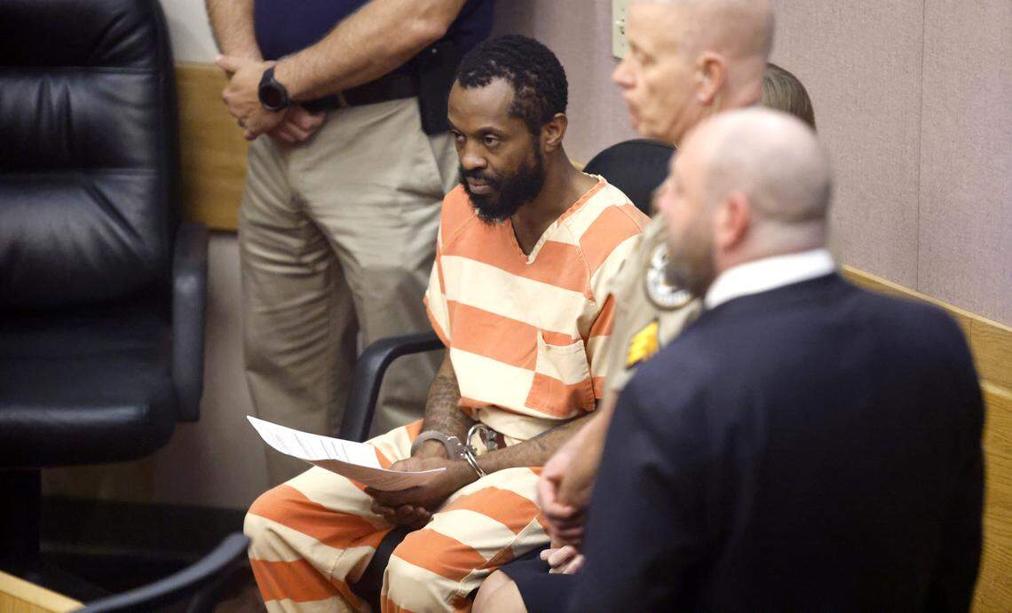 Wellington Dickens III makes his first appearance for an additional three murder charges at the Johnston County Courthouse in Smithfield, N.C., Wednesday, Oct. 29, 2025. Dickens is charged with four counts of murder in the deaths of his children.