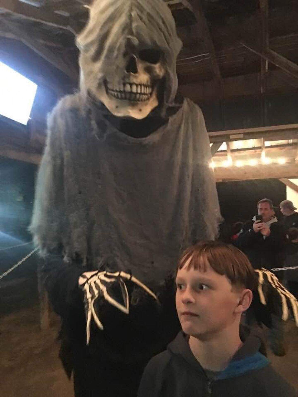 Sam Shaffer, the columnist’s son, at Granville Haunt Farm in 2018.