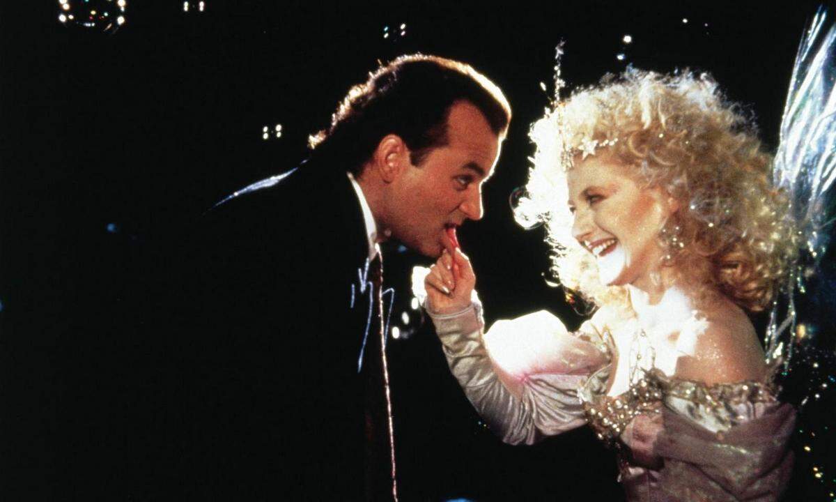 Bill Murray and Carol Kane in the 1988 Christmas film “Scrooged.”