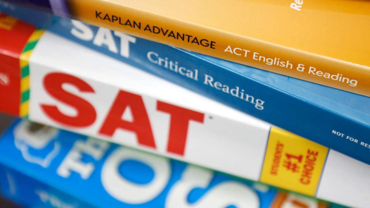 Some of the test prep books at Hillside High School in Durham, N.C. Photographed Thursday, April 28, 2022.