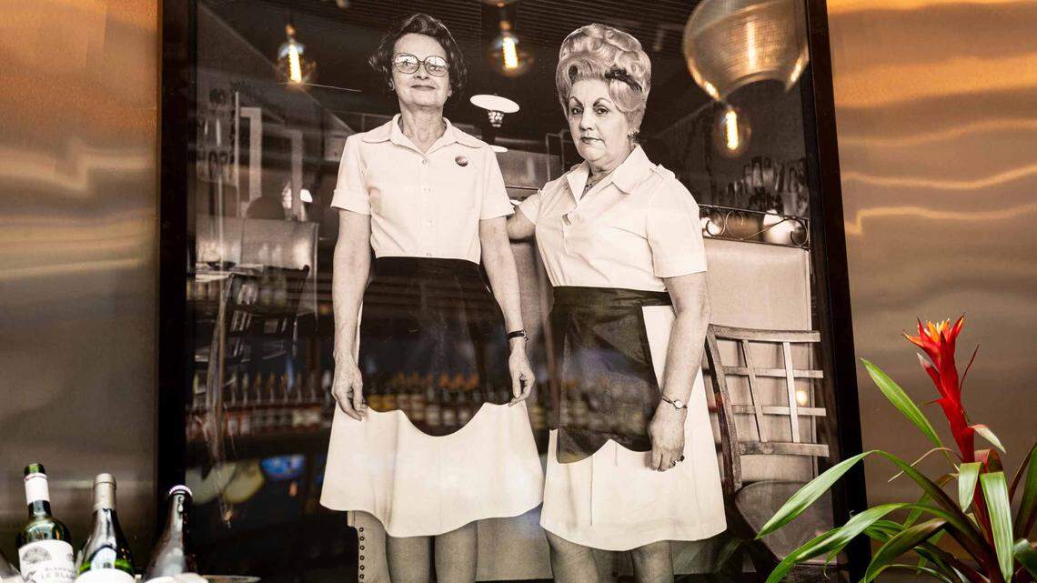 Frieda and Dot, the patron saints of Poole’s Diner, live on in a prominent place in the new expanded restaurant.
