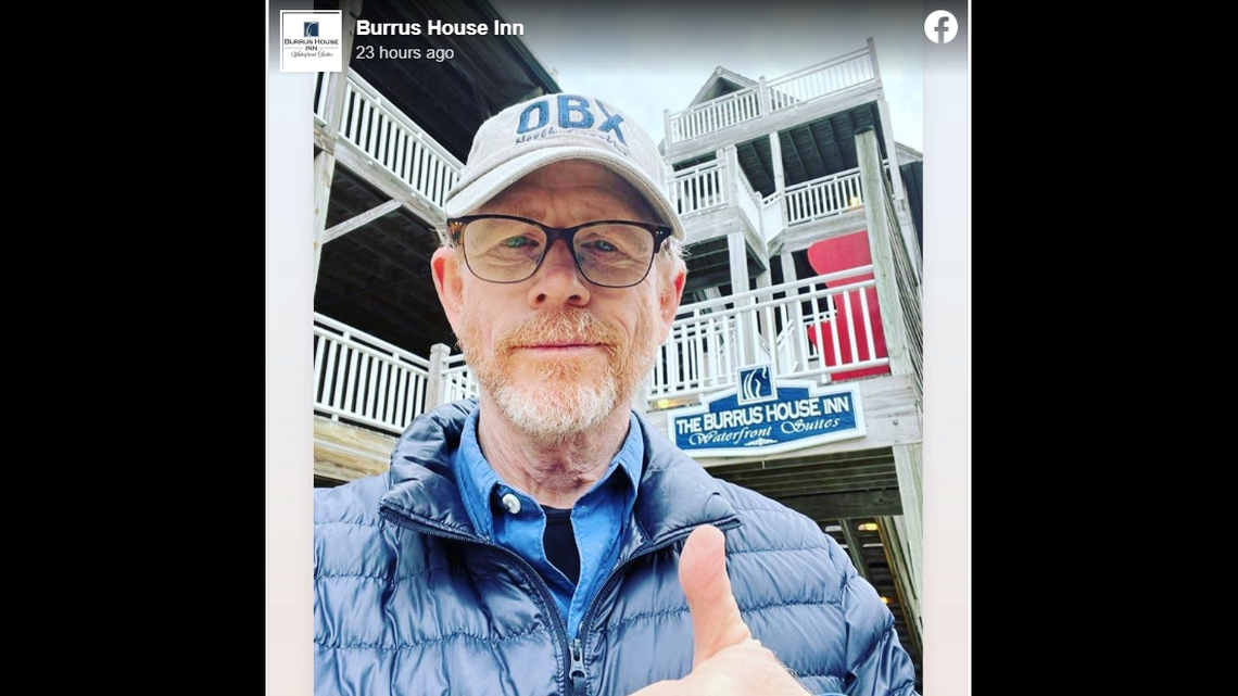 Actor-director Ron Howard visited the North Carolina coast and gushed about the experience on social media.