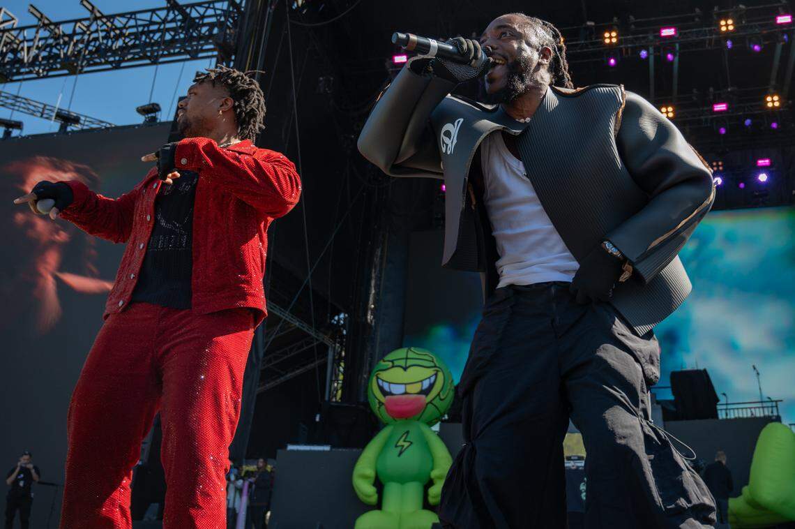 Earthgang performs at the first day of Dreamville Music Festival in Dix Park in Raleigh, NC on Saturday, April 6, 2024.