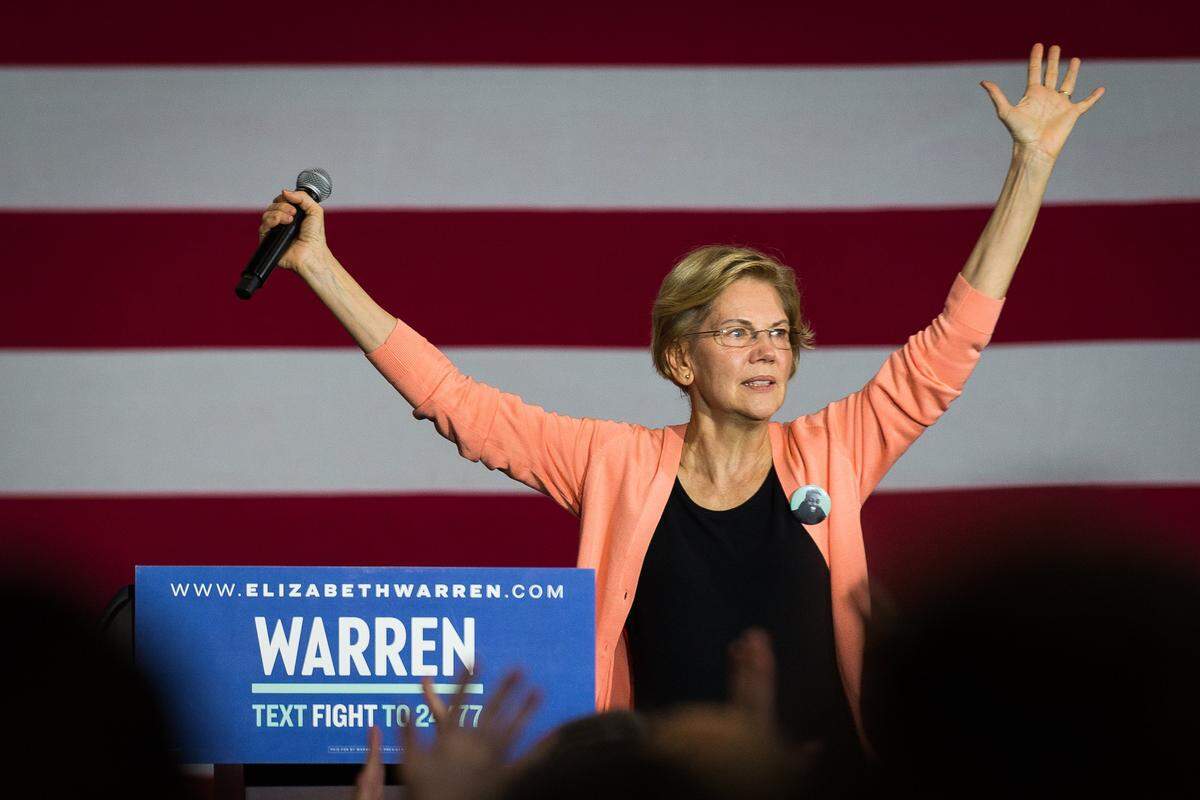 Democratic candidate and Massachusetts Sen. Elizabeth Warren speaks to supporters at her campaign rally at Broughton High School in Raleigh last November. The gym was filled with an estimated 3,500 people.