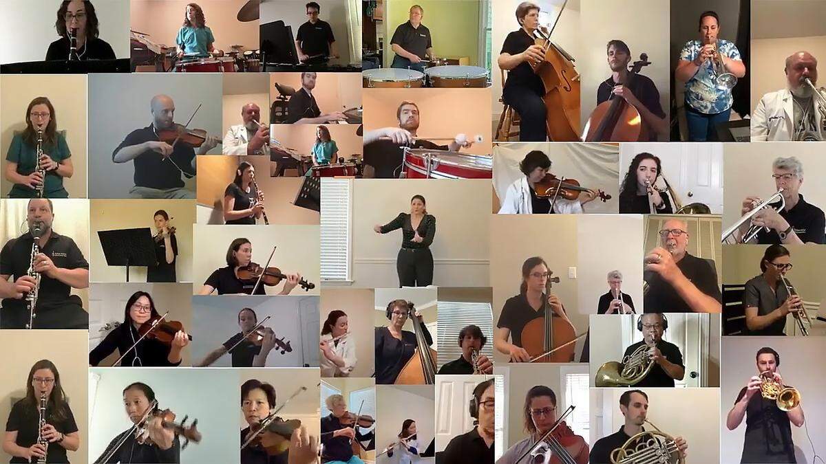 The Durham Medical Orchestra collaborated on on a premiere performance of “The Machine Awakes,” a musical piece from Durham composer Steven Bryant. It debuted online with the resulting video featuring a 35-piece orchestra performing together by way of smart phones, webcams, editing software and three weeks of meticulous, exacting collaboration.