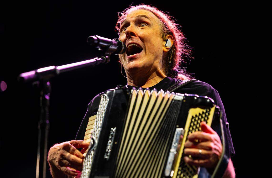 Weird Al Yankovic brings his “Bigger & Weirder 2025” tour to Raleigh, N.C.’s Red Hat Amphiteather, Thursday night, July 24, 2025.