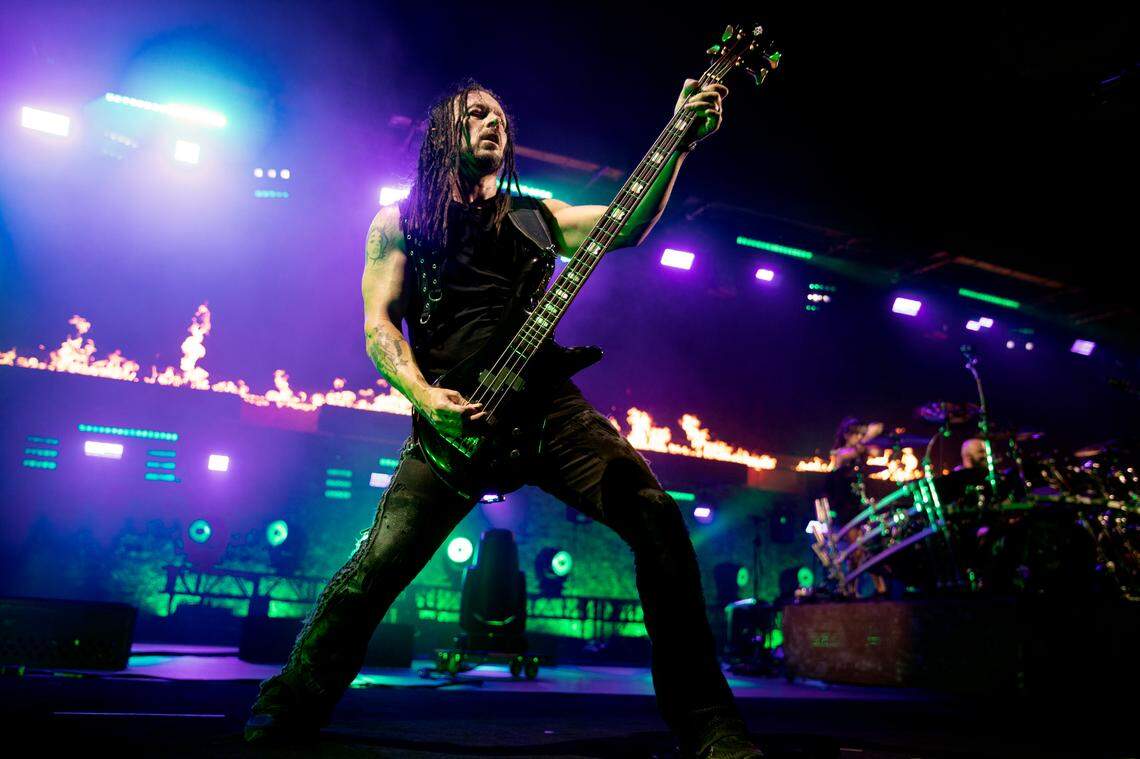 Disturbed brings their “Take Back Your Life Tour” to Raleigh, N.C.’s Coastal Credit Union Music Park at Walnut Creek, Wednesday night, Sept. 6, 2023.