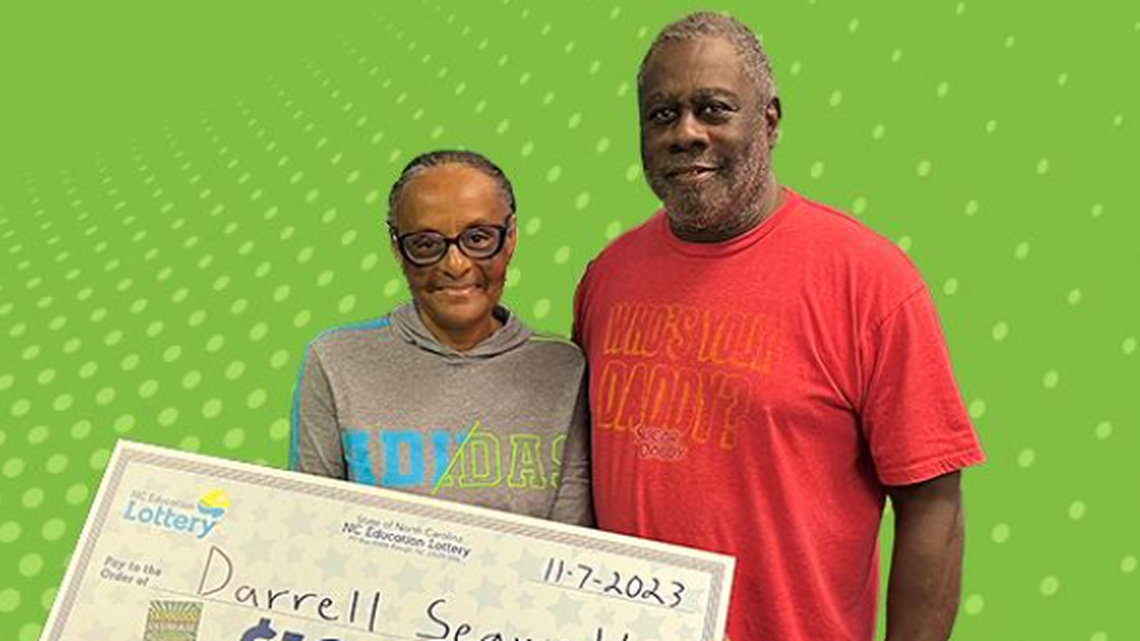 Darrell Seawell, pictured with his wife Evelyn, got emotional when he realized he hit the jackpot.