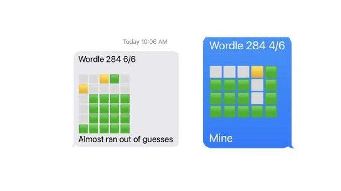 Two Wordle results shared for March 30, 2022 -- both Puzzle #284, but two different words.