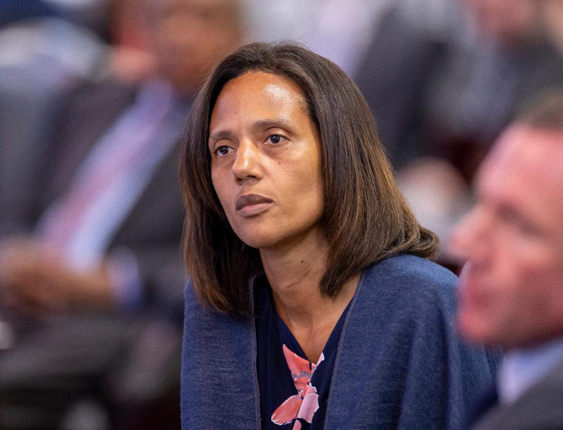 Senate Democratic Leader Sydney Batch of Wake County, listens to debate on the Senate Floor on Thursday, June 19, 2025 in Raleigh, N.C. 
