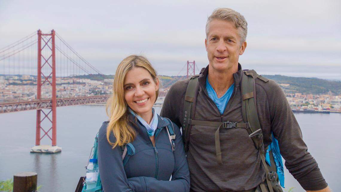 Kim and Penn Holderness in the March 2, 2022, finale of “The Amazing Race.”