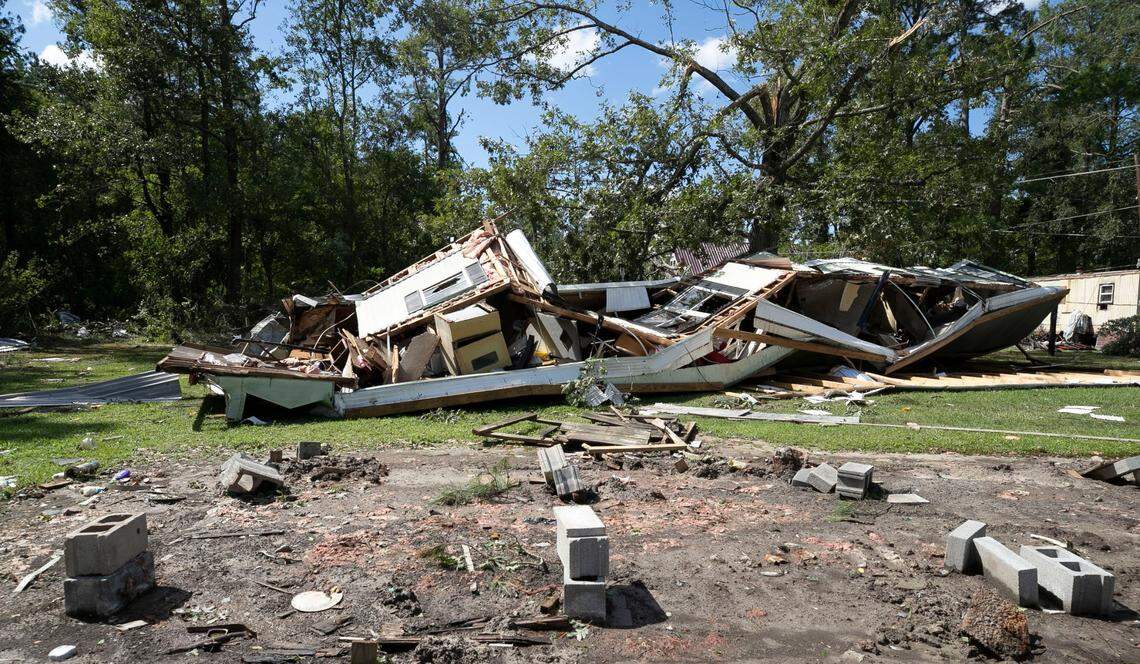 Two brothers were injured inside their home at 324 Woodard Road when a tornado from Hurricane Isaias flipped their mobile home over on Tuesday, August 4, 2020 in Bertie County, near Windsor N.C.