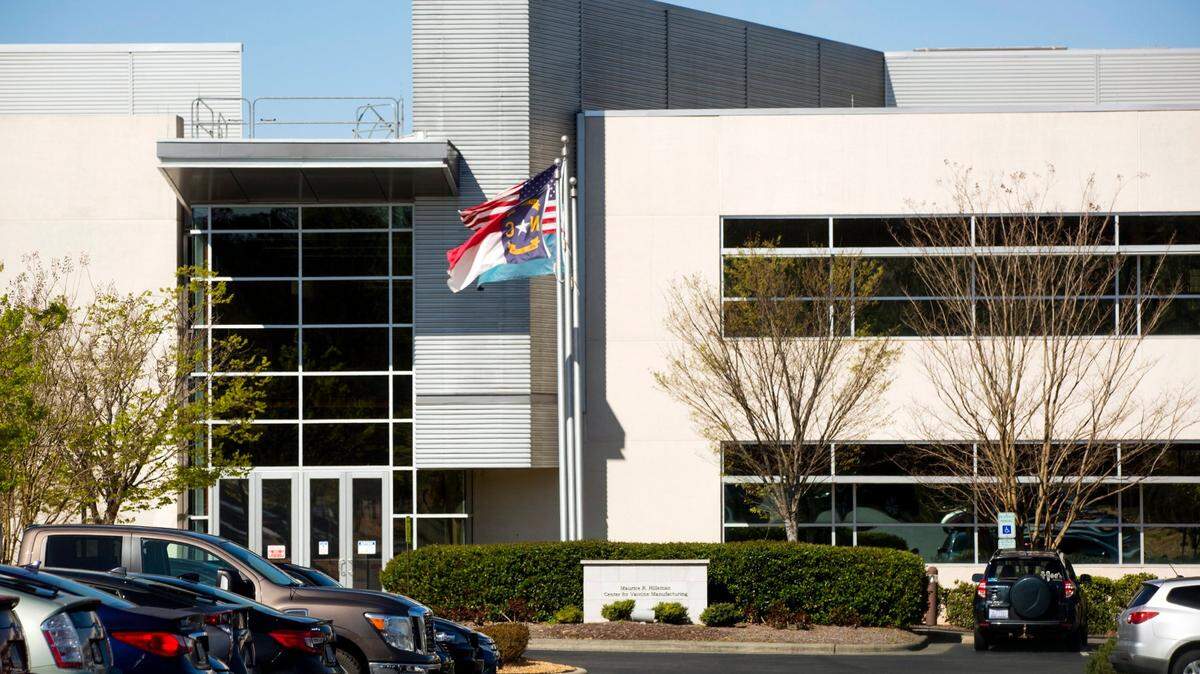 Merck’s Maurice R. Hilleman Center for Vaccine Manufacturing photographed on Friday, Apr. 2, 2021, in Durham, N.C.