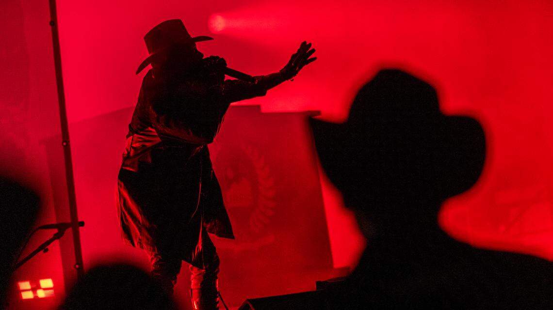 JPEGMAFIA performs at Moore Square during the Hopscotch Music Festival in Raleigh on Thursday, Sept 6, 2024.