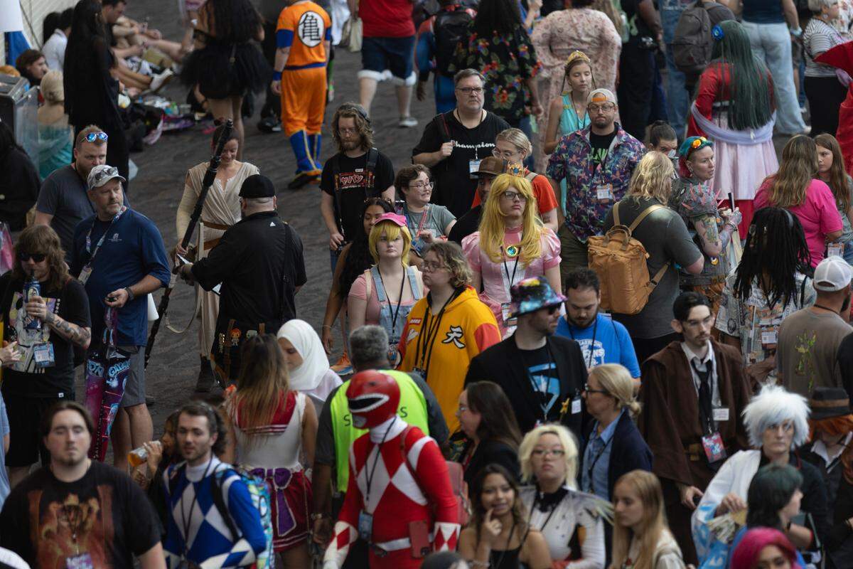Cosplayers and comic fans celebrate Galaxycon at the Raleigh, N.C. Convention Center on Friday, July 25, 2025.