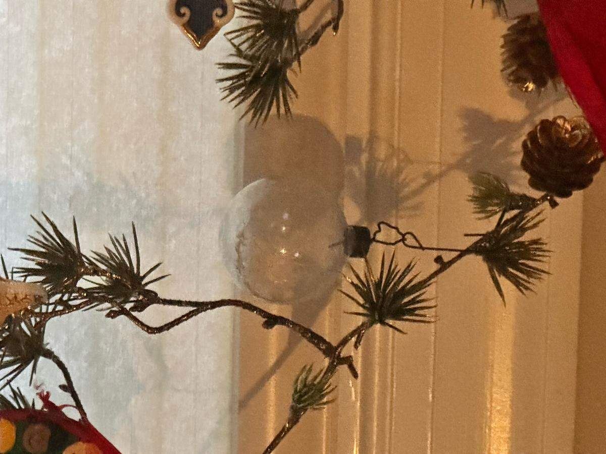 This clear ball is the last ornament Ellen Binder has that was used on her parents’ Christmas tree.