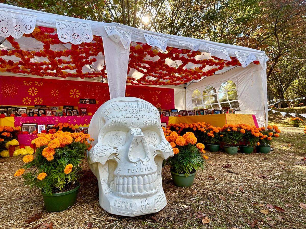 An ofrenda for the public in progress at the Historic Oakwood cemetery in Raleigh on Friday, October 27th, 2023.