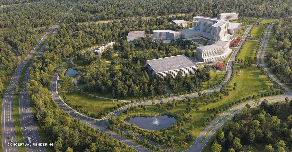 The NC Children’s campus will occupy 230 acres where U.S. 1 and NC 540, the Triangle Expressway, meet in Apex.