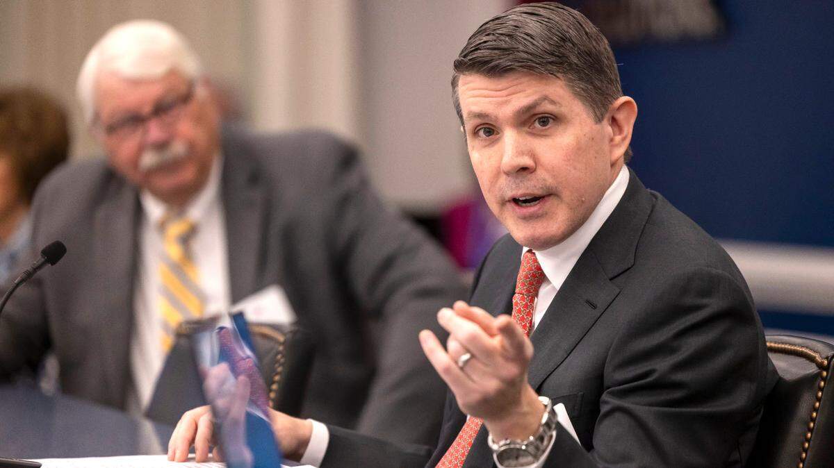 North Carolina Treasurer Brad Briner, seen here during a Council of State meeting on Feb. 4, 2025, said “I recognize that no one wants any increase in out-of-pocket costs. Unfortunately, this is not our reality today.”