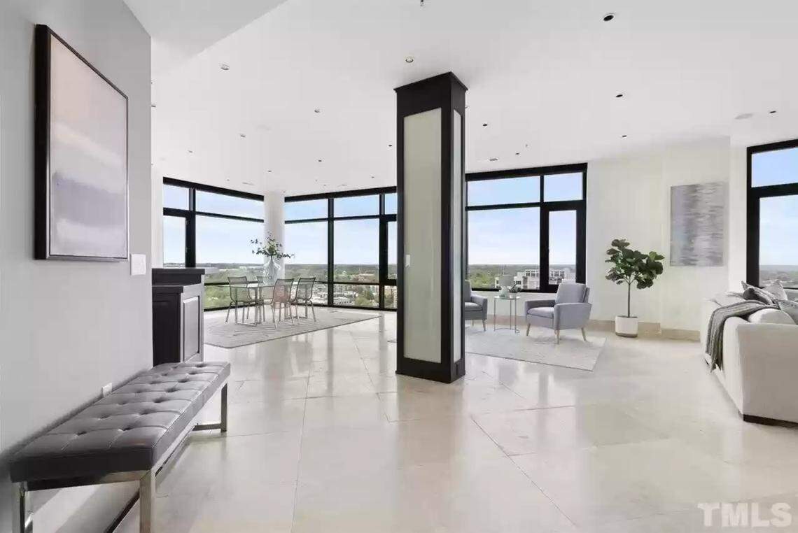 The spacious 2BR condo at 323 W Jones St Apt 1405 in Raleigh, NC, offers an open floor plan with an abundance of natural light and breathtaking views from every room.