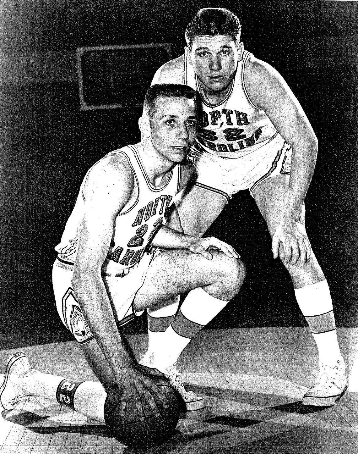 UNC players from left: Bob Lewis and Larry Miller.
