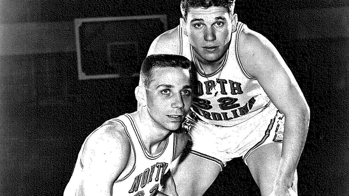 UNC players from left: Bob Lewis and Larry Miller.