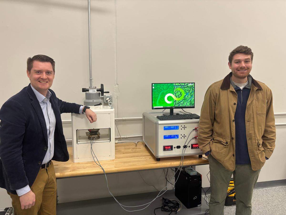 Vulcan Elements cofounders Piotr Kulik (left) and John Maslin (right) at the company’s headquarters in Research Triangle Park, NC. 