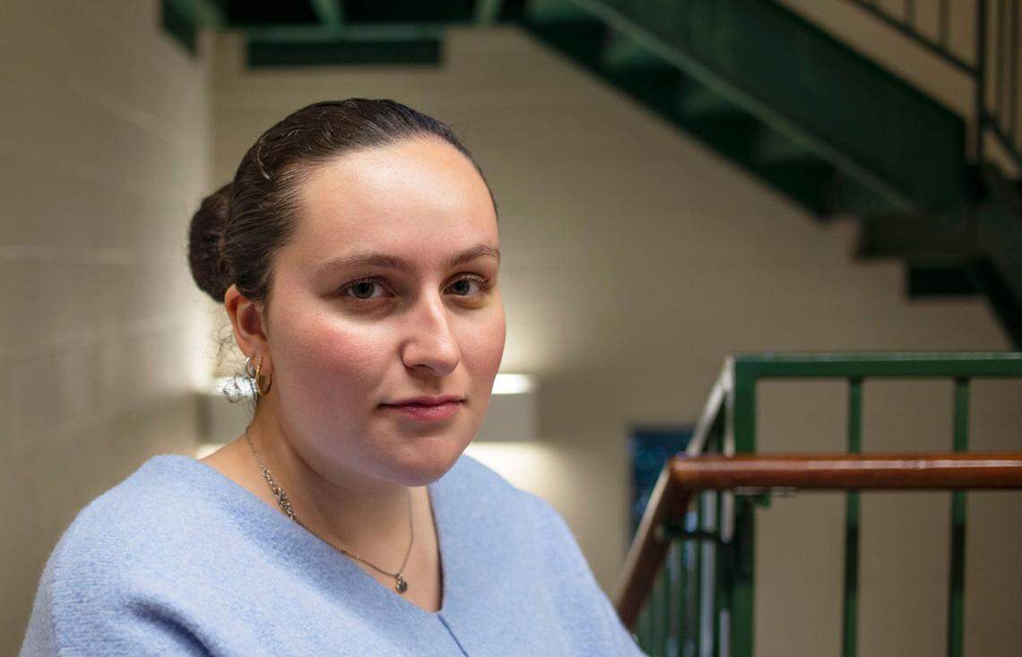 First year UNC-Chapel Hill student Laura Saavedra Forero poses for a portrait at Koury Residence Hall in Chapel Hill, N.C. on Wednesday, March 9, 2022.
