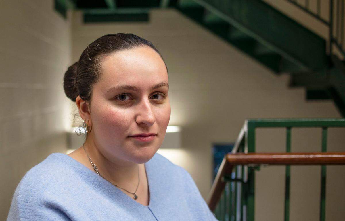 First year UNC-Chapel Hill student Laura Saavedra Forero poses for a portrait at Koury Residence Hall in Chapel Hill, N.C. on Wednesday, March 9, 2022.