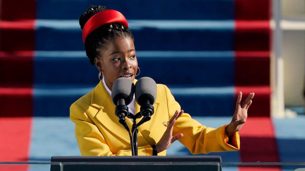 American poet Amanda Gorman reads a poem during the 59th Presidential Inauguration at the U.S. Capitol in Washington, Wednesday, Jan. 20, 2021.