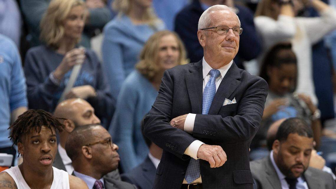 North Carolina coach Roy Williams crosses his arms as he watches the closing minutes of play against Pittsburgh on Wednesday, January 8, 2020 at the Smith Center in Chapel Hill, N.C.
