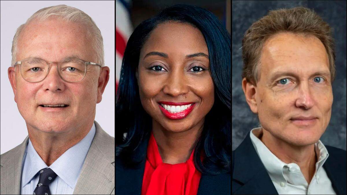 From left Dave Boliek, Jessica Holmes and Bob Drach.
