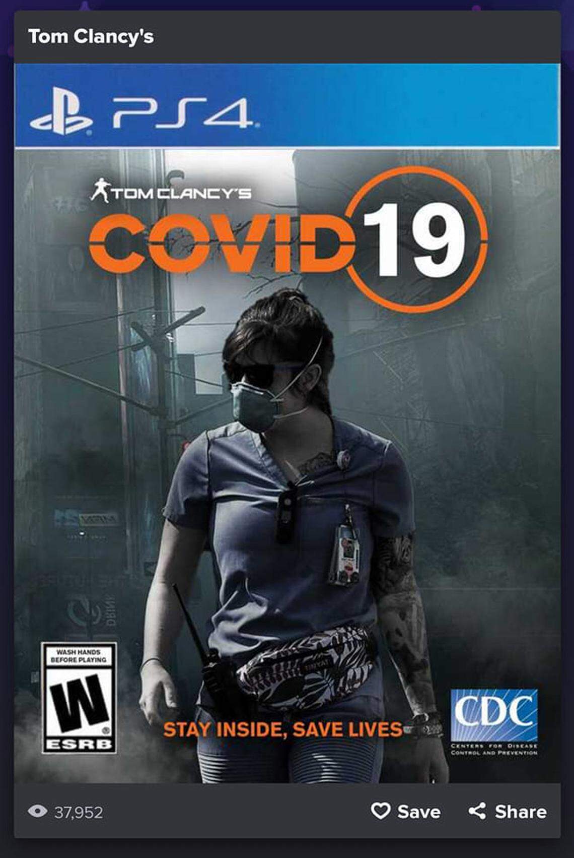 One of the memes circulating on the social media platform Reddit created from a photo of UNC Hospital emergency room nurse Grace Cindric taken by News & Observer photojournalist Robert Willett earlier this week.