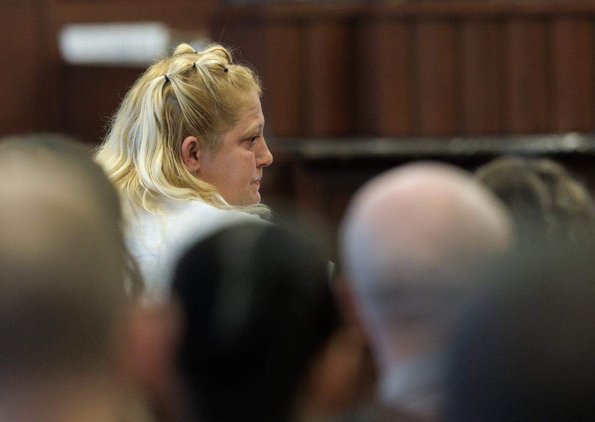 Mignon Byrd, sister of Wake County Deputy Ned Byrd, speaks about her brother during a hearing at the Wake County Courthouse on Tuesday, Sept. 16, 2025, in Raleigh, N.C. 