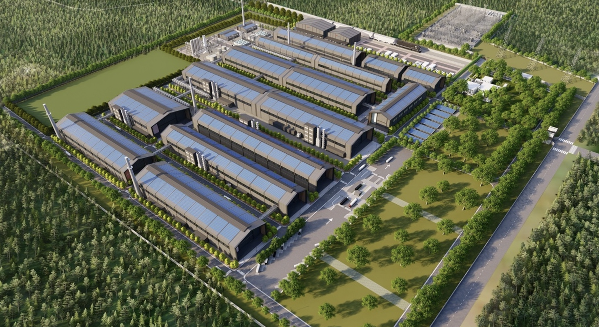 A digital projection of a future Epsilon Advanced Materials facility in Brunswick County, NC.