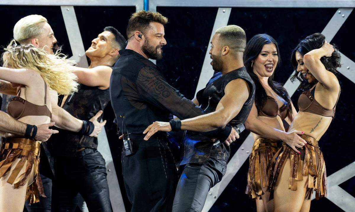 Ricky Martin on “The Trilogy Tour” at Raleigh, N.C.’s PNC Arena, Thursday night, Feb. 29, 2024.