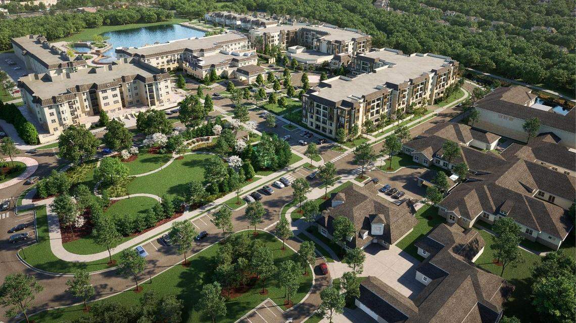 A rendering of SearStone’s main entrance and gardens.