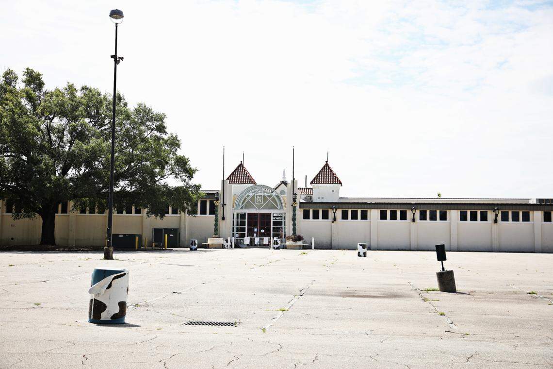 The area typically set up as Kiddieland will remain an empty parking lot at the N.C. State Fairgrounds in Raleigh. The N.C. State Fair will not take place in 2020 due to the pandemic.