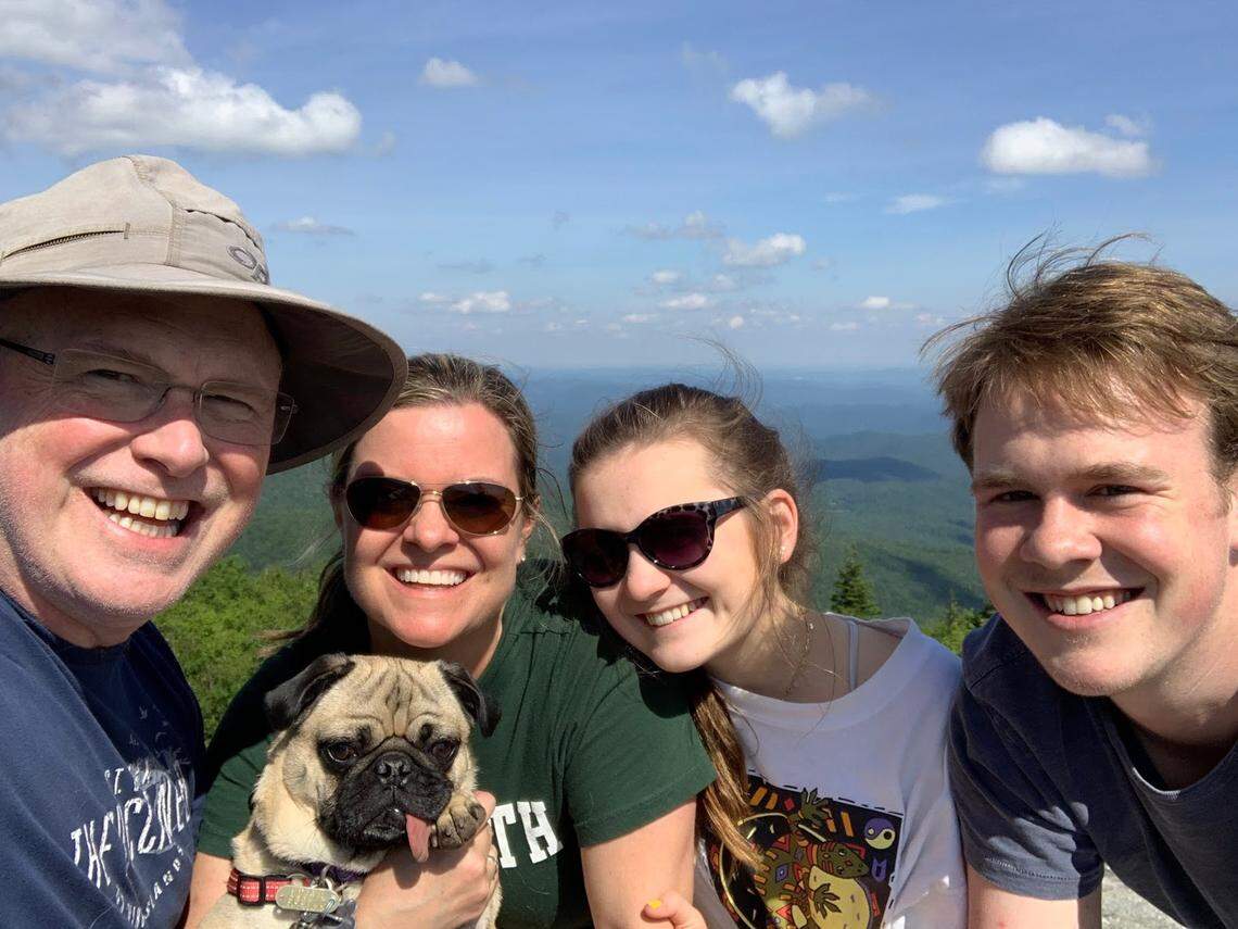Dr. Sam McLean, left, and his family contracted the coronavirus earlier this year. McLean is a doctor at UNC.