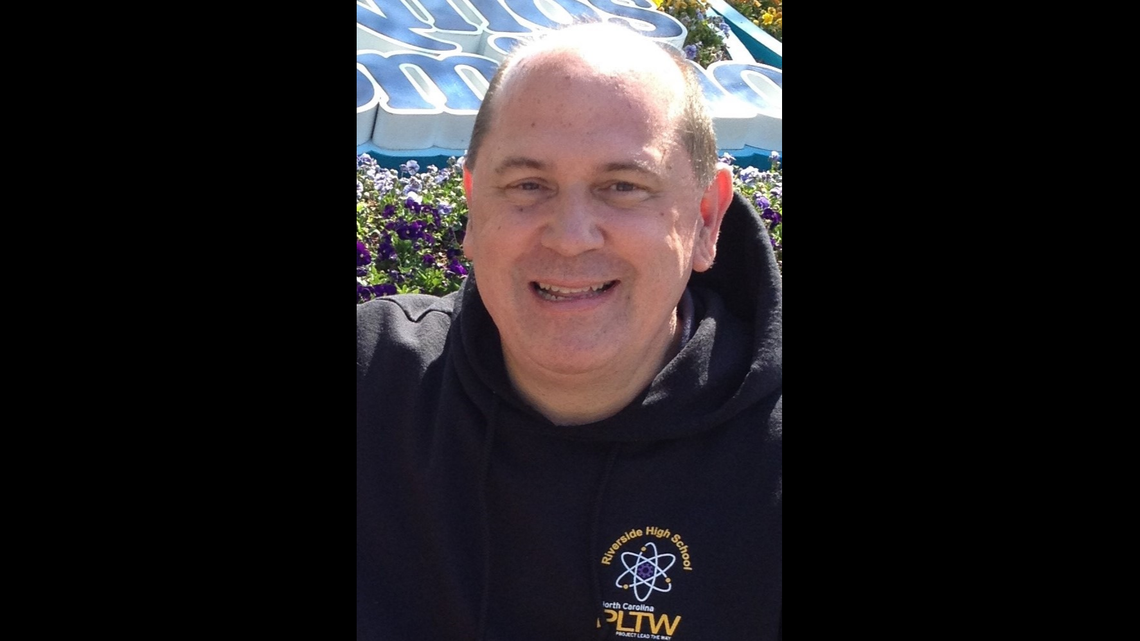 Tim Velegol of Riverside High School in Durham is a finalist for News & Observer/Herald-Sun Education Superhero.