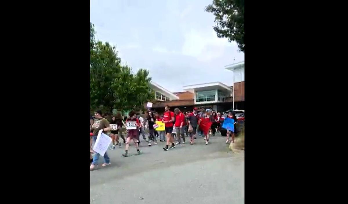 Roughly 80 students walked out of Carrboro High School on Thursday, May 29, 2025, to protest what they say is a toxic culture of harassment, a lack of transparency, and a fear of retaliation against teachers.