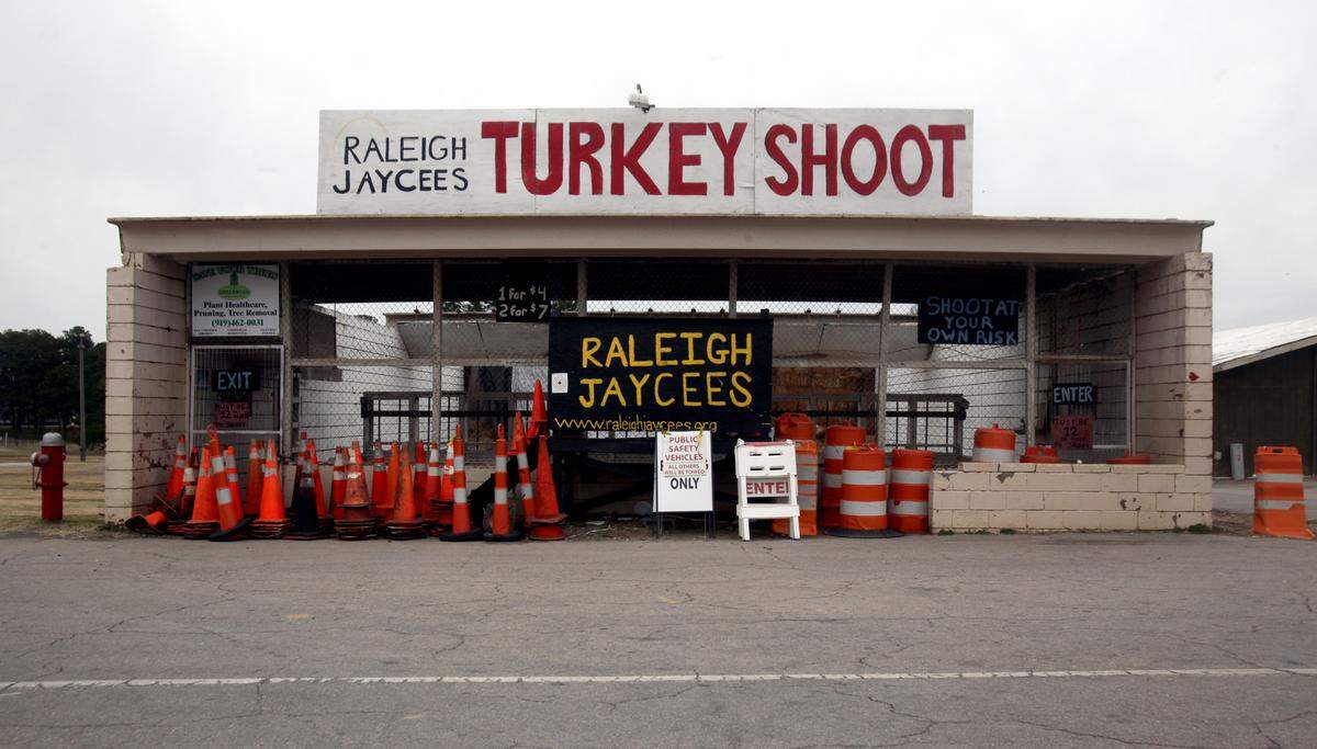 The former site of Raleigh Jaycees Turkey Shoot building at the N.C. State Fairgrounds, photographed in 2011. The Jaycees have held their turkey shoot at the fair since 1952. 