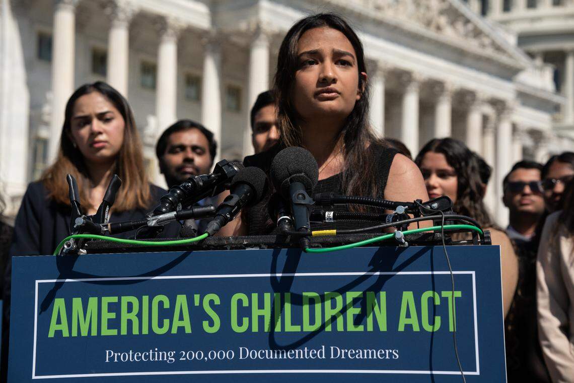 Fedora Castelino speaks at a rally in Washington, D.C. earlier this year.