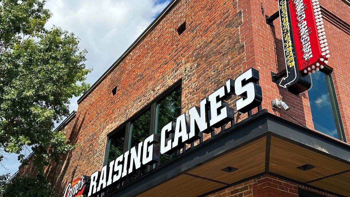 A neon signboard will light the way for “caniacs” looking to get some late-night fried chicken fingers from the new Raising Cane’s location at 101 E. Franklin St. in Chapel Hill.
