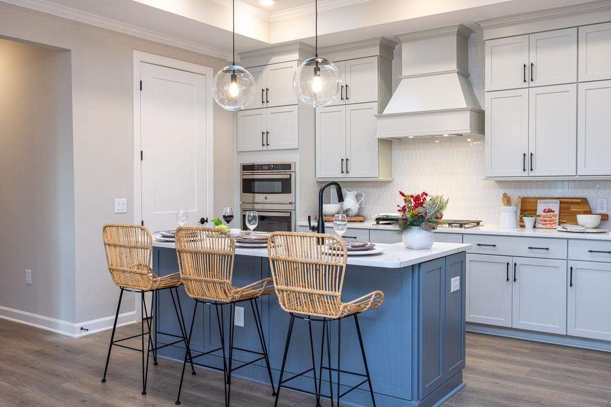 A model kitchen inside the new 55-plus community called The Courtyards at Oak Grove at 1702 Doc Nichols Road in Durham.